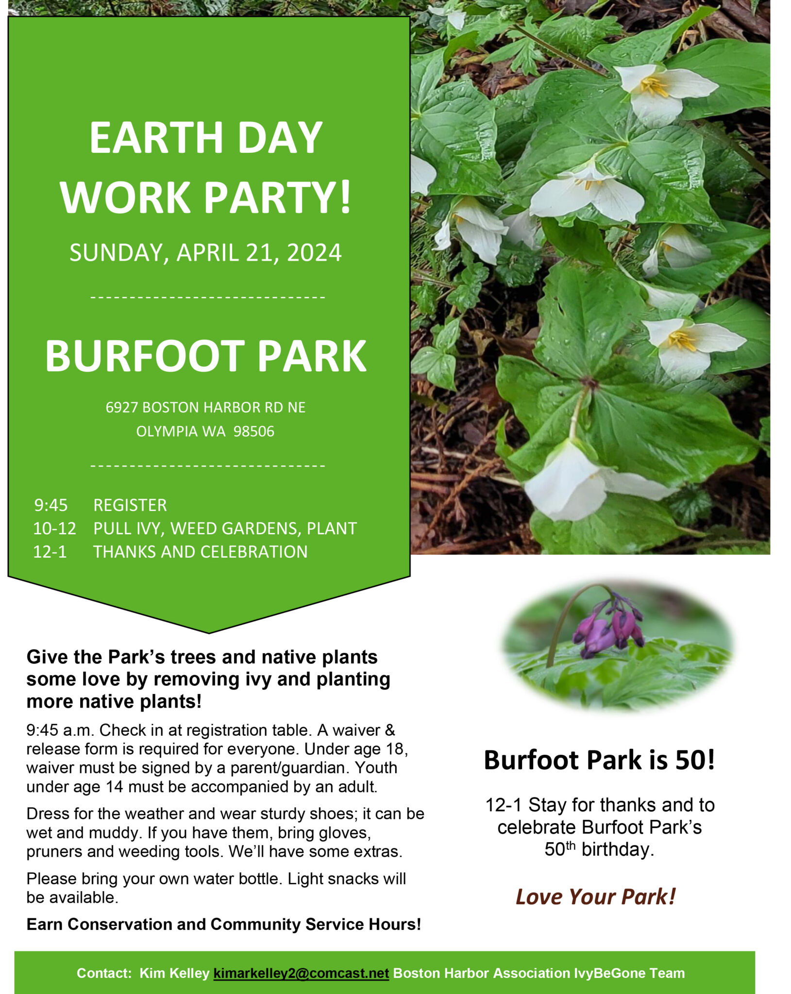 Earth Day And Burfoot Park’s 50th Birthday 4 21 24! 